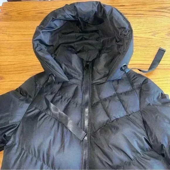EUC Black Coat Longline Saint & Sinners 'Samurai'  Puffer Long Jacket Medium 12 - Picture 3 of 12